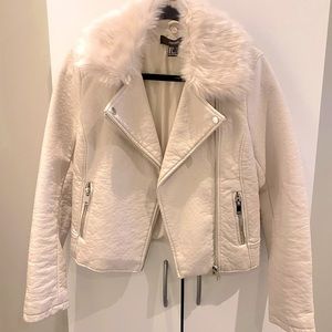 Cream Leather Jacket